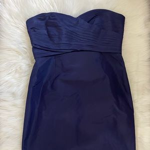 J Crew Kristin strapless cocktail dress, size 6, royal blue, silk taffeta